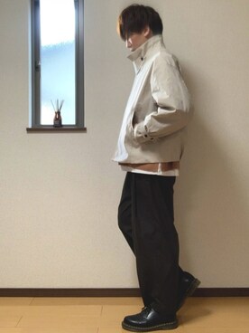 「UNIQLO（ユニクロ）のエアリズムコットンオーバーサイズTシャツ（5分袖）（Tシャツ/カットソー）」を使った、ぽんぬ🪡さん（メンズ・175cm・20代）の秋コーディネート