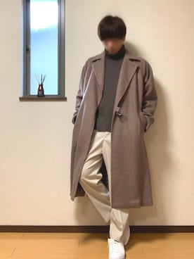 「shiki tokyo（シキトウキョウ）のアイテム（トレンチコート）」を使った、ぽんぬ🪡さん（メンズ・175cm）の秋コーディネート