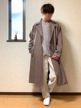 「shiki tokyo（シキトウキョウ）のアイテム（トレンチコート）」を使った、ぽんぬ🪡さん（メンズ・175cm）の秋コーディネート