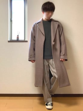 「shiki tokyo（シキトウキョウ）のアイテム（トレンチコート）」を使った、ぽんぬ🪡さん（メンズ・175cm）の秋コーディネート