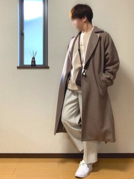 「shiki tokyo（シキトウキョウ）のアイテム（トレンチコート）」を使った、ぽんぬ🪡さん（メンズ・175cm）の冬コーディネート