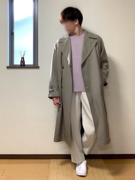 「ペールトーン」｜「アイテム（トレンチコート）」を使った、ぽんぬ🪡さん（メンズ・175cm）の冬コーディネート