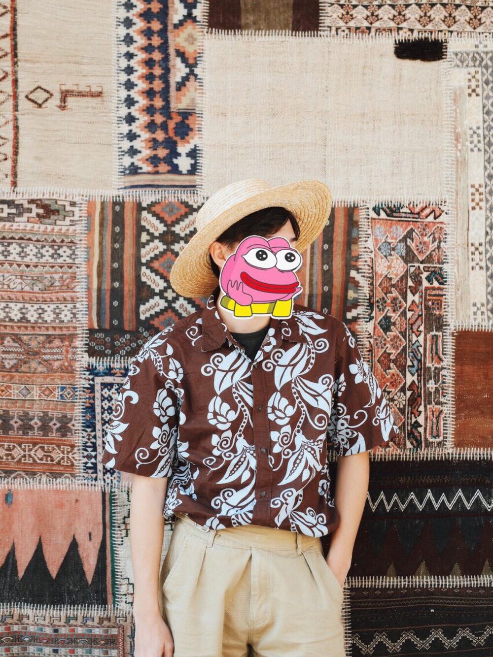 「秋コーデ、vintage、hawaii」｜「Good Onのアイテム（Tシャツ/カットソー、ブラック系）」を使った、tclok_さん（メンズ・173cm）の秋コーディネートの1枚目の写真