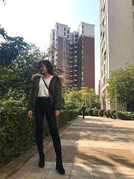 「ONLY（オンリー）のアイテム（ブルゾン）」を使った、还是子莹さん（レディース・168cm）の春コーディネート