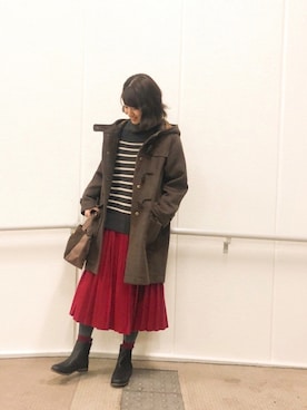 「Samansa Mos2（サマンサ モスモス）のアイテム（ダッフルコート）」を使った、まっちゃんさん（レディース・167cm）の冬コーディネート
