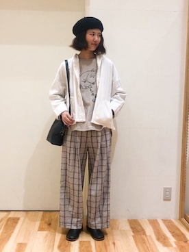 「MOOMIN（ムーミン）のアイテム（トップス）」を使った、まっちゃんさん（レディース・166cm）の春コーディネート