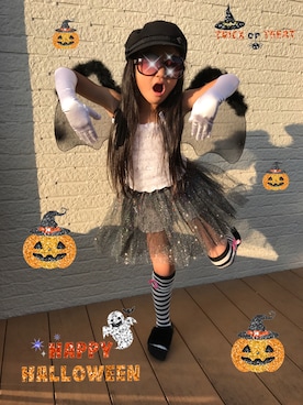 「wearhalloween2017」｜「アイテム（キャスケット）」を使った、H♡Hさん（キッズ・120cm）の秋コーディネート