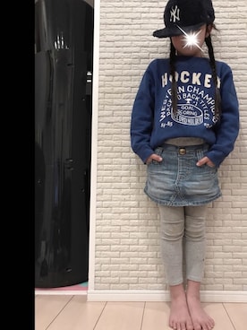 「Lee（リー）のアイテム（スカート）」を使った、H♡Hさん（キッズ・120cm）の冬コーディネート