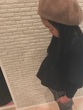「niko and...（ニコアンド）のアイテム（ハンチング/ベレー帽）」を使った、H♡Hさん（キッズ・120cm）の冬コーディネート