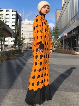 「撮影」｜「アイテム（ニットキャップ/ビーニー）」を使った、saliichanさん（レディース・150cm）の冬コーディネート