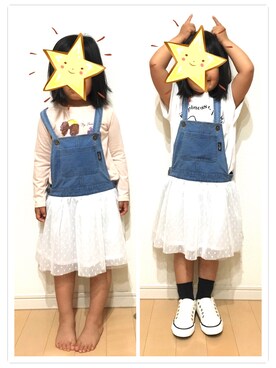 「Right-on（ライトオン）のアイテム（スニーカー）」を使った、coconeさん（キッズ・100cm）の春コーディネート