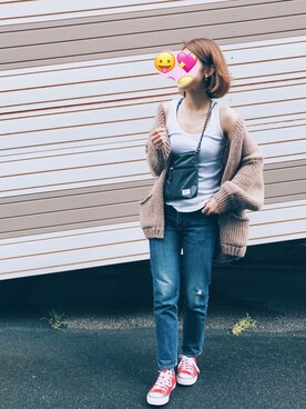 「SLY（スライ）のWOLT JW ANKLE SLIM-A（デニムパンツ）」を使った、remiさん（レディース・158cm）の春コーディネート