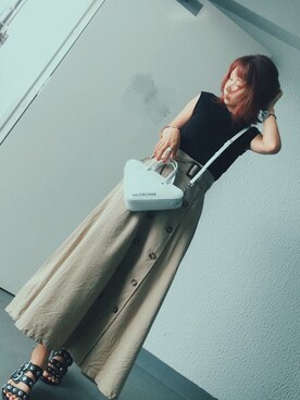 remiさんの「Balenciaga - トライアングル ハンドバッグ M - women - レザー - ワンサイズ」を使ったコーディネート