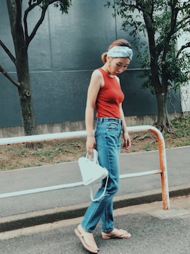 「大人ガーリー」｜「アイテム（ビーチサンダル）」を使った、remiさん（レディース・158cm）の夏コーディネート