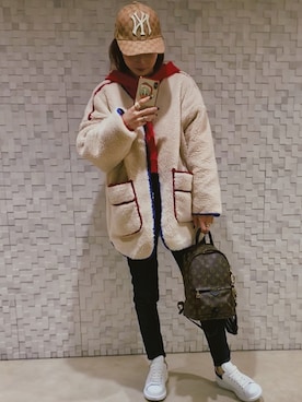 「NOWiSTYLE（ナウアイスタイル）のアイテム」を使った、remiさん（レディース・158cm）の冬コーディネート