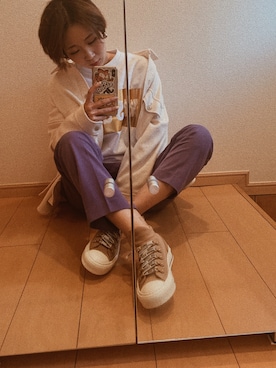 「MSGM（エムエスジーエム）のアイテム（スウェット）」を使った、remiさん（レディース・158cm）の春コーディネート