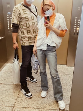 「春カラー」｜「アイテム（MA-1）」を使った、remiさん（レディース・158cm）の春コーディネート