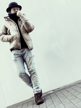 「override 」｜「アイテム（ダウンジャケット/コート）」を使った、Tom, kashitamiさん（メンズ・173cm）の冬コーディネート