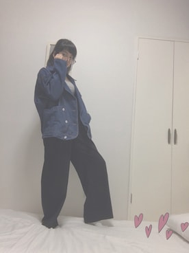 「だぼだぼ」｜「アイテム（デニムジャケット）」を使った、_Anika_さん（レディース・155cm）の夏コーディネート
