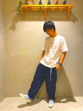「USAコットン」｜「アイテム（アクセサリー）」を使った、yosip(よしぴー)さん（メンズ・173cm）の秋コーディネート