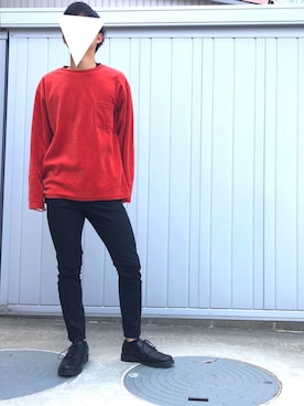 「GGD（ジージーディー）のアイテム（スウェット）」を使った、さといもさん（メンズ・163cm）の冬コーディネート