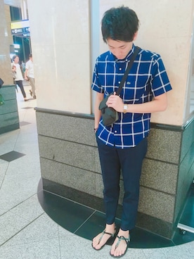 「MARGARET HOWEEL」｜「アイテム（アナログ腕時計）」を使った、𝕙𝕚さん（レディース・156cm）の夏コーディネート