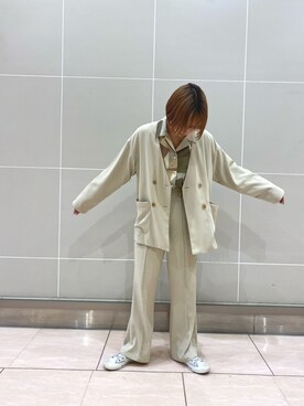 「w closet（ダブルクローゼット）のアイテム（その他アウター）」を使った、HIRAI RINAさん（レディース・153cm）の春コーディネート