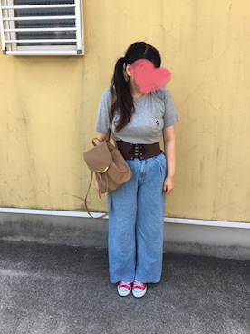 「SPINNS（スピンズ）のアイテム（バックパック/リュック）」を使った、真名愛恵さん（レディース・162cm）の秋コーディネート