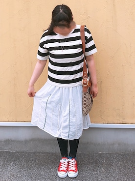 「ぽっちゃり、夏」｜「アイテム（その他）」を使った、真名愛恵さん（レディース・163cm）の春コーディネート