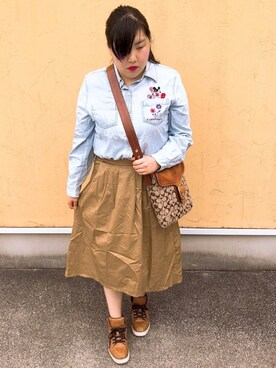 真名愛恵さん（レディース・163cm）の秋コーディネート