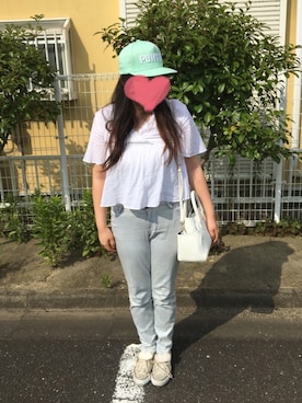 「お揃いコーデ」｜「アイテム（その他）」を使った、真名愛恵さん（レディース・162cm）の夏コーディネート