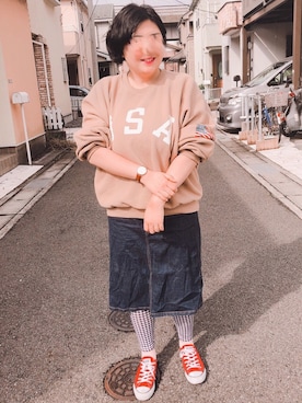 「ストリート服が好き」｜「アイテム（その他）」を使った、真名愛恵さん（レディース・163cm）の秋コーディネート