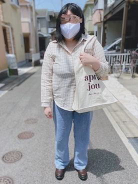 「apres jour（アプレジュール）のアイテム（その他シューズ）」を使った、真名愛恵さん（レディース・163cm）の春コーディネート