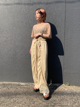 「G.V.G.V.（ジーヴィージーヴィー）のアイテム（パンツ）」を使った、Sさん（レディース・154cm）の夏コーディネート