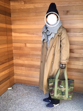 「JOURNAL STANDARD LUXE（ジャーナルスタンダード　ラックス）のアイテム（トレンチコート）」を使った、iimaさん（レディース・155cm）の冬コーディネート