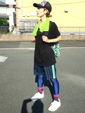「Paul Frank（ポールフランク）のアイテム（帽子）」を使った、Miki Nodaさん（レディース・159cm）の夏コーディネート
