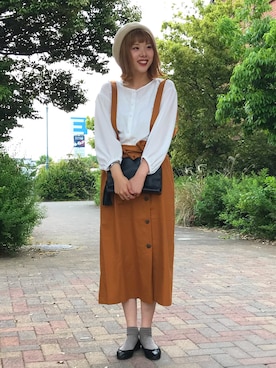 「Samansa Mos2 blue（サマンサモスモスブルー）のアイテム（ハンチング/ベレー帽）」を使った、natsukiさん（レディース・164cm）の春コーディネート