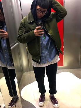 「OVERKILL inc.（オーバーキル）のアイテム」を使った、Mody さん（メンズ・162cm）の冬コーディネート