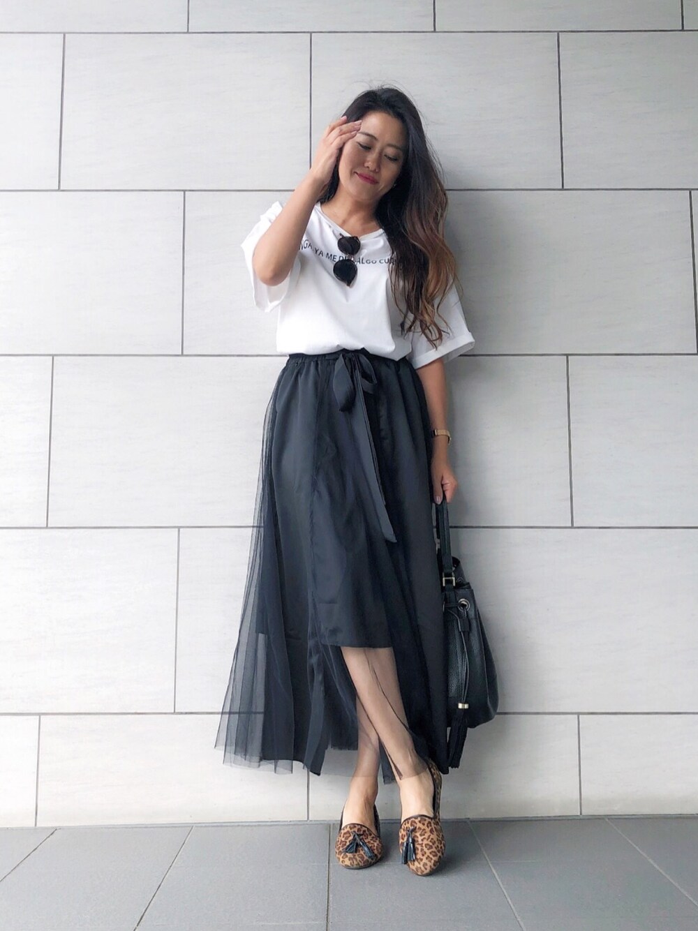 スカート レディース （黒）異素材合わせのミックスベールミディアムスカート 黒）異素材合わせのミックスベールミディアムスカートを使った人気