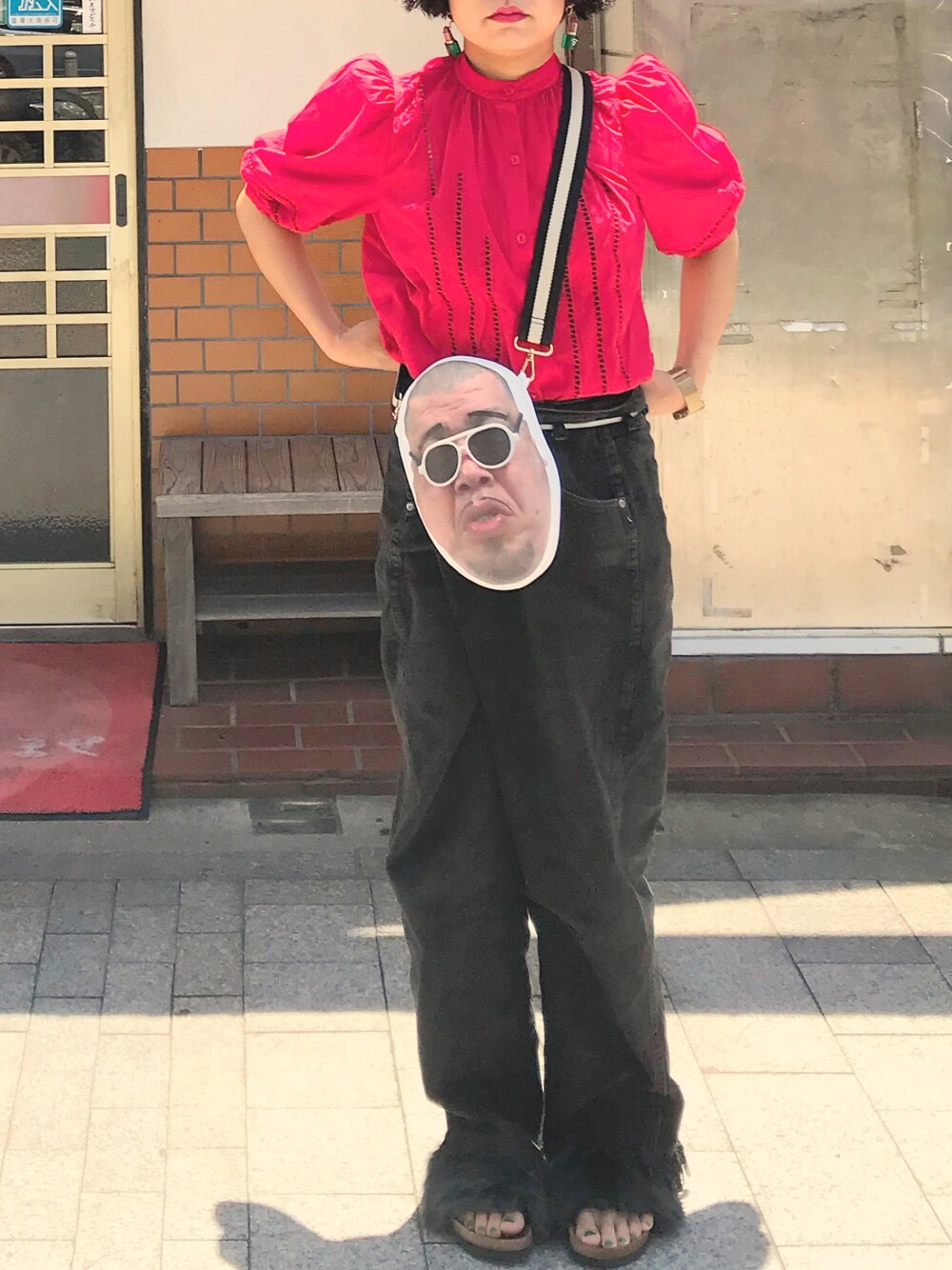 「今日のコーデ、シンプル、オトナカジュアル、ootd、お出かけコーデ、カジュアルコーデ、夏」｜「THEATRE PRODUCTSのアクリルクリアリップ ピアス（ピアス（両耳用）、グリーン系）」を使った、HIKARI☻さん（レディース・156cm）の夏コーディネートの1枚目の写真
