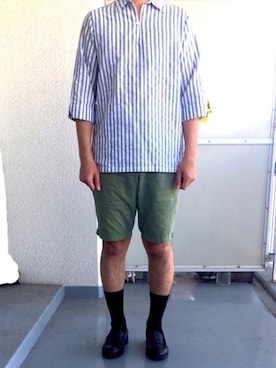 「URBAN RESEARCH（アーバンリサーチ）のアイテム（その他トップス）」を使った、全身ユニクロおじさんさん（メンズ・177cm）の夏コーディネート