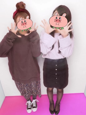 「one way（ワンウェイ）のアイテム（シャツワンピース）」を使った、ぽよさん（レディース・159cm）の冬コーディネート