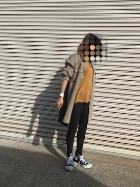 「CONVERSE（コンバース）のALL STAR HI（スニーカー）」を使った、mijinko79さん（レディース・151cm）の秋コーディネート