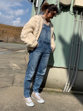 「Moname（モナーム）のアイテム（オールインワン・サロペット）」を使った、mijinko79さん（レディース・151cm）の冬コーディネート