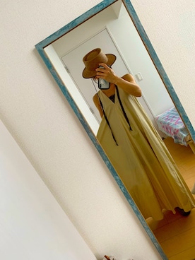 「アイテム（チューブトップ、ブルー系）」を使った、たぬきさん（レディース・153cm）の夏コーディネート