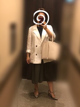 「ZARA（ザラ）のアイテム（テーラードジャケット、ホワイト系）」を使った、ぷちぷちさん（レディース・149cm）の春コーディネート