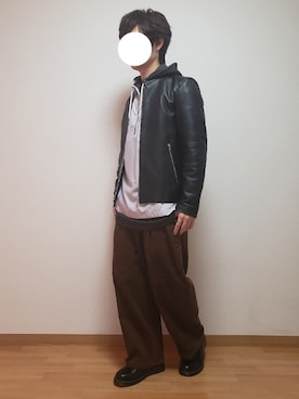 「LIDNM（リドム）のLIDNM/リドム/マイクロスパンリングジップシャツ（シャツ/ブラウス）」を使った、Uさん（メンズ・165cm）の冬コーディネート