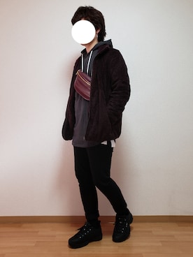 「MORGAN（モルガン）のアイテム（バッグ）」を使った、Uさん（メンズ・165cm）の冬コーディネート