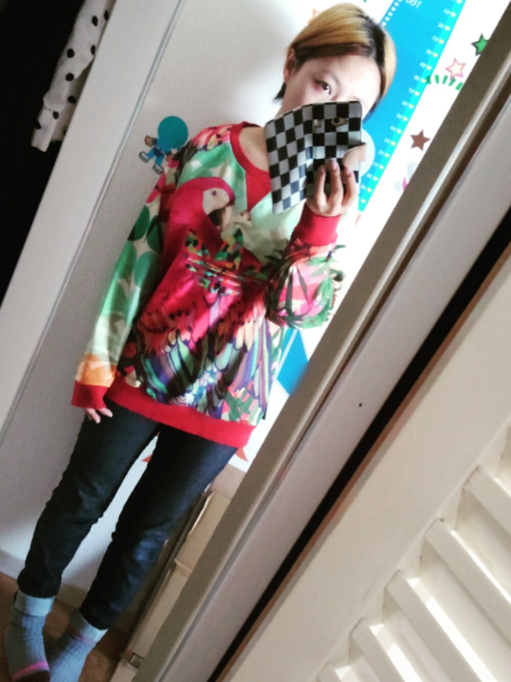 「adidasのadidas Originals×FARM ARARA SWEATER　MULTI（トップス、その他）」を使った、◎みお◎さん（レディース・150cm）の秋コーディネートの1枚目の写真