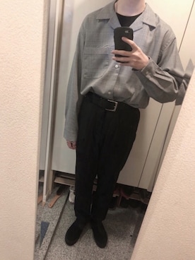 「CASPER JOHN」｜「アイテム（スリッポン）」を使った、琥太朗さん（メンズ・178cm）の春コーディネート